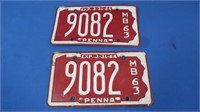 2 Vintage Motorboat 1964 License Plates