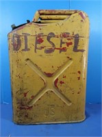 Vintage "US Fuel Can-Painted Yellow for Diesel