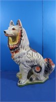 Vintage Collie Chalkware Bank (no drilled holes)