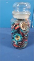 MLB Pins in Glass Jar-some rust