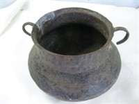 Antique Hammered Copper Hand Wrought Vase Vessel