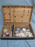 Antique Wooden Fishing Box