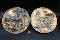 Sculpted Furiesi Italian Copper Angel Plates