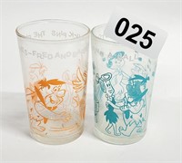 1962 HANNA BARBARA FLINTSTONES DRINKING GLASSES