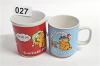 2 GARFIELD FAT CAT COFFEE MUG CUPS