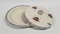 CERAMIC PORCELAIN SWEET HOME COVERED PIE PLATE