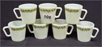 7 ANCHOR HOCKING DAISY BLOSSOM COFFEE CUPS 1410