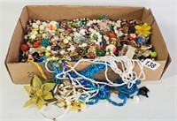 BOX FULL VINTAGE COSTUME JEWELRY as is