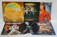 6 1970s RECORD ALBUMS - BEE GEE'S GREASE ANDY GIBB