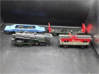 Train Engine and cars lot
