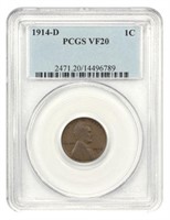 1914-D Lincoln Cent Key Date PCGS VF20