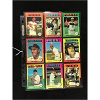 9 1975 Topps Baseball Stars