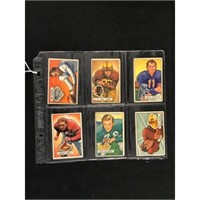 6 Different 1951 Bowman Football Cards