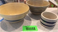 Hull Pottery Crock Bowl and Other Crock Bowls