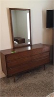Mid-century Queen Size Bed and Dresser