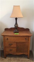 Antique Commode with Marbled Lamp