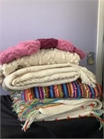 Assorted Vintage Afghans and blankets