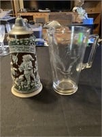 Beer stein and duck pitcher