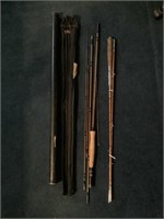 Antique Heddon black beauty fly rod with case