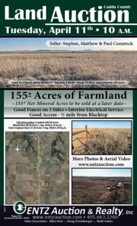 155 +/- Acres Farmland - Caddo County