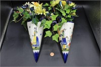 Pr. Vtg. Henriot Quimper, France, Pocket Vases