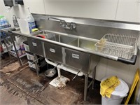 STAINLESS STEEL TRIPLE SINK WITH DUAL DRAIN BOARDS
