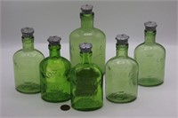 Vintage Royall Lyme Green Glass Bottles