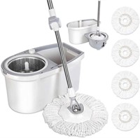 BOOMJOY Spin Mop and Bucket with Wringer Set