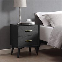 Classic Two Drawer Nightstand Bed Side Table