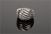 Milor Italy Banded Sterling Silver Swirl Ring