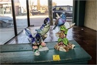 (2) Blue Jay & Bird Figurines