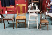 Vintage Chairs, High Chair, and Child's Chair