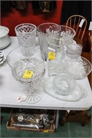 Lg. Assortment of Clear Glass and Crystal