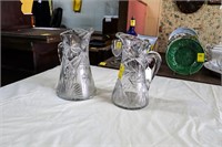 (2) Crystal Pitchers