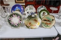 (9) Collector Plates & Bowls on Stands