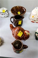 Assortment of Pottery; Pitchers, Bowl, Cookie Jar
