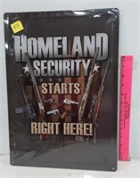 Homeland Security Tin Sign