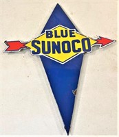 Blue Sunoco porcelain sign 18x22 inch- Authentic