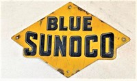 Blue Sunoco porcelain sign 8x12 inch - authentic