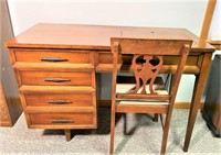 vintage sewing machine cabinet & chair -no machine