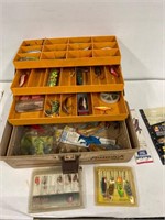 Fenwick tackle box with tackle.