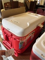 Red Cooler with wheels