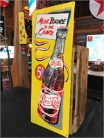 26 x 10” Embossed Tin Pepsi Cola Sign