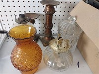 Lot of oil lamps and more