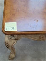 M - CARVED WOOD END TABLE (E19)