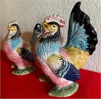 M - PAIR OF PORCELAIN ROOSTERS (L71)