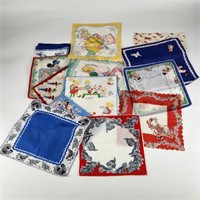 ASSORTED LOT OF VINTAGE KIDS HANKIES DISNEY