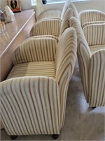 M - LOT OF 5 STRIPED ARM CHAIRS (L19)