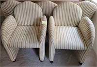 M - LOT OF 5 STRIPED ARM CHAIRS (L19)