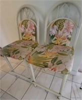 M - PAIR OF FLORAL UPHOLSTERED CHAIRS
